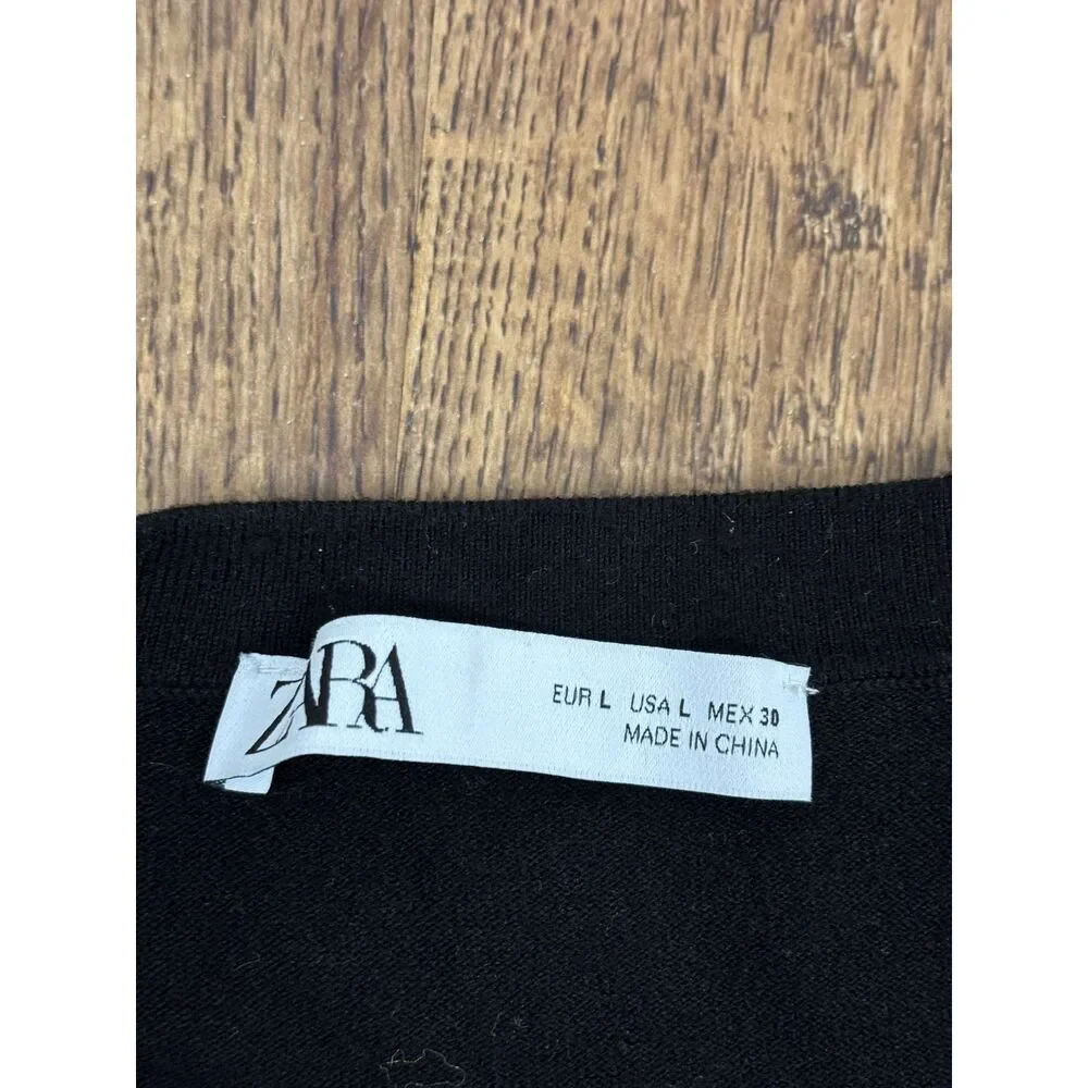 Zara womems Black long sleeve pullover sweater large